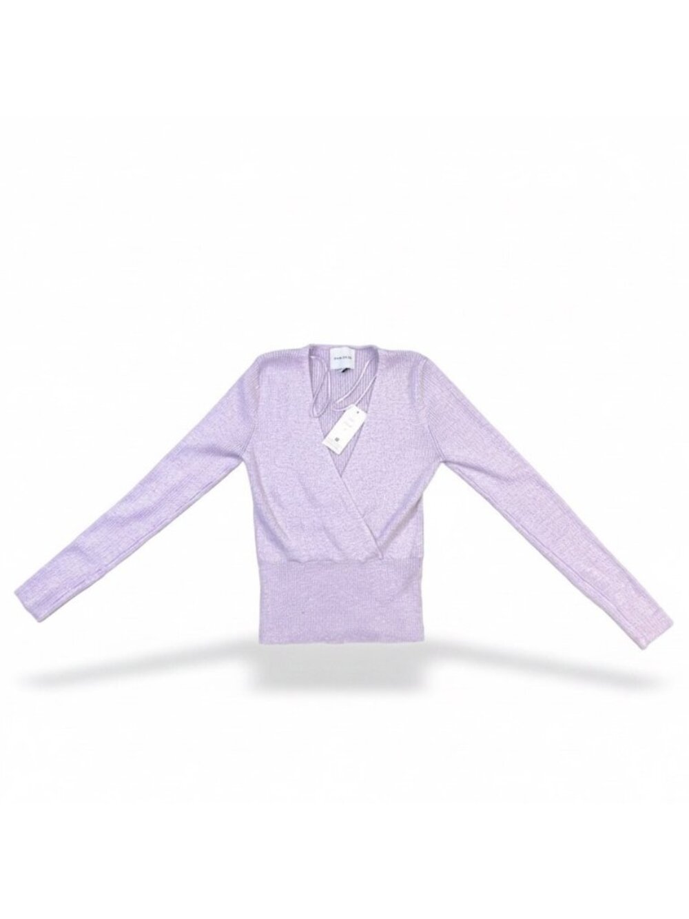Pink Rose Womens Lilac Long Sleeve Wrap Sweater Size M